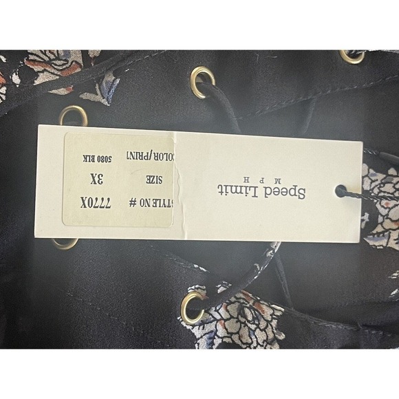 Speed Limit MPH Womens Black 3X Boho Short Sleeve MIDI Roll Tab Sleeve Dress - Picture 11 of 15